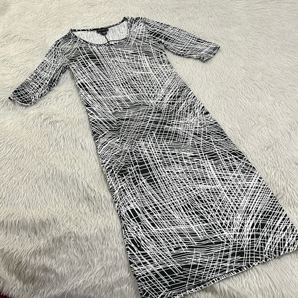 Metaphor black geometric long stretchy maxi dress size large - Picture 1 of 6